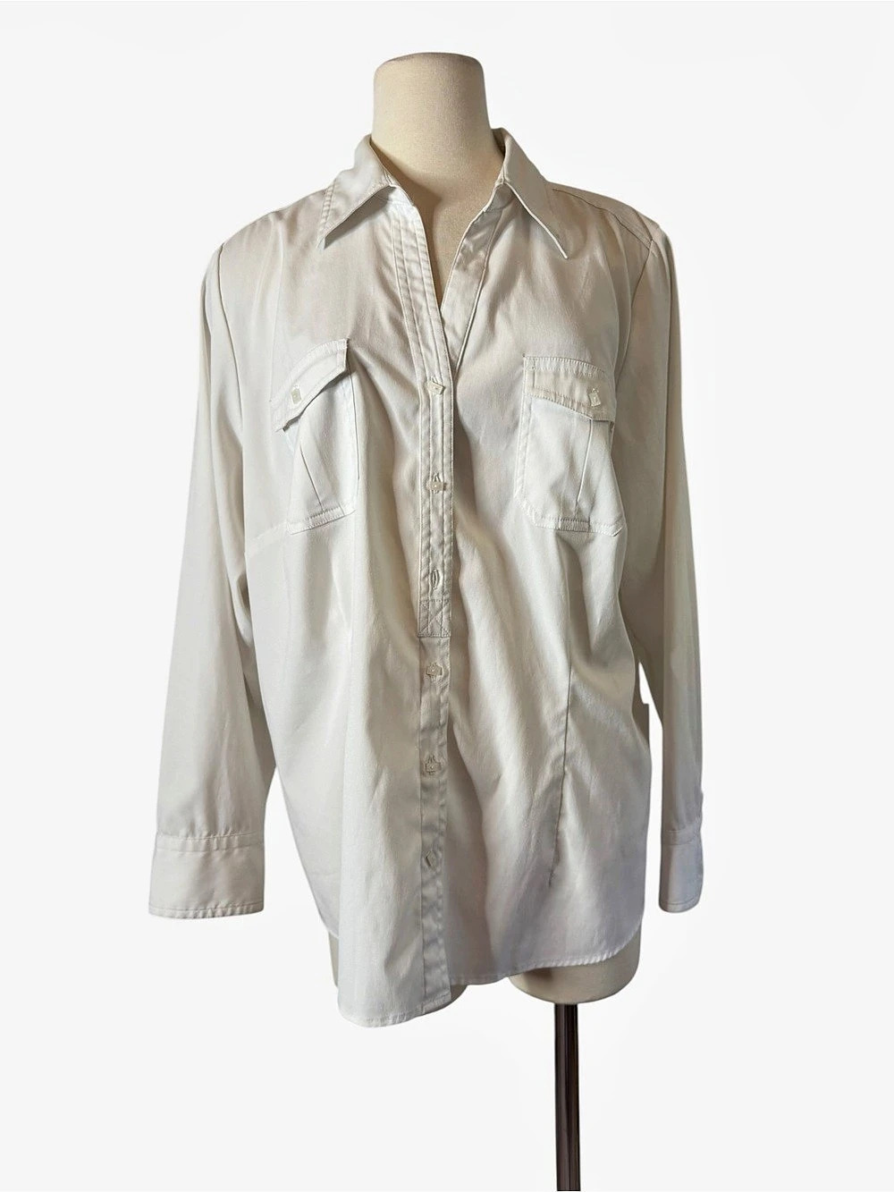 Lane Bryant Long Sleeve Button Down in White Like New